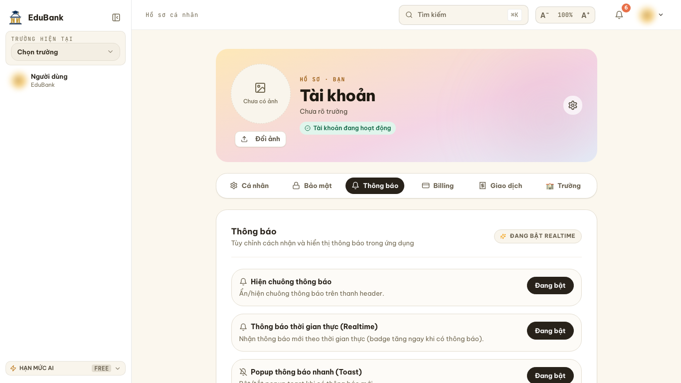 Bốn nhóm thông báo