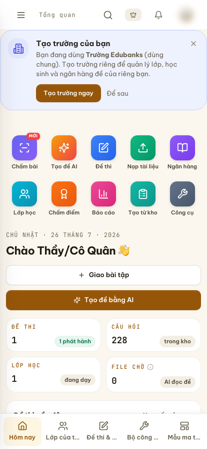 Lưới lối tắt ở trang "Hôm nay"